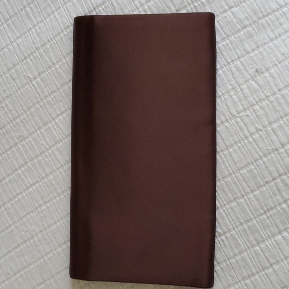 Joseph Magnin Brown Satin fold over clutch bag Made in Italy! Vintage perfect - Picture 6 of 8